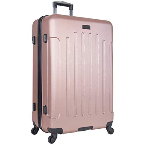 Heritage Travelware Lincoln Park 29" Lightweight Hardside 4-Wheel Spinner Checked Luggage, Metallic Rose Gold