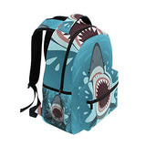 ALAZA Sea Ocean Shark Fish Backpack Daypack College School Travel Shoulder Bag