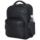 Kenneth Cole On Track Pack Vegan Leather 15.6” Laptop & Tablet Bookbag Anti-Theft RFID Backpack for School, Work, & Travel, Black, Laptop