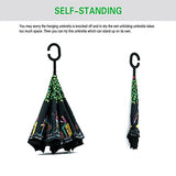 Spar. Saa Double Layer Inverted Umbrella with C-Shaped Handle, Anti-UV Waterproof Windproof Straight Umbrella for Car Rain Outdoor Use