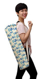 Blue Elephants Pattern Printed Canvas Yoga Mat Bags Carriers Was_41