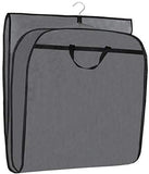 MISSLO 43" Gusseted Travel Garment Bag with Accessories Zipper Pocket, Hanging Garment Cover for Suits Jackets Coats, Grey