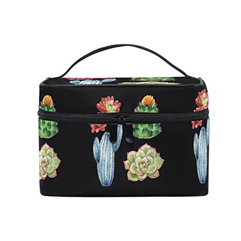 Makeup Bag Cactus Succulent Plants Travel Cosmetic Bags Organizer Train Case Toiletry Make Up Pouch