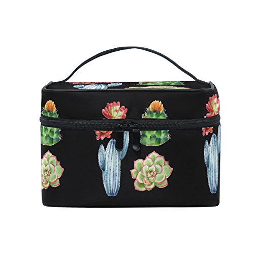 Makeup Bag Cactus Succulent Plants Travel Cosmetic Bags Organizer Train Case Toiletry Make Up Pouch