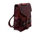 Vintage Brown School Bag Leather Backpack Laptop Messenger Bag Rucksack Sling For Men Women