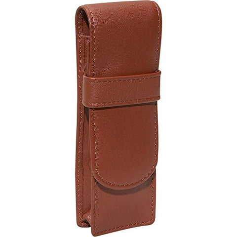 Royce Leather Genuine Leather Double Pen Case Holder (Tan)