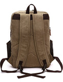 Aidonger Vintage Canvas Laptop Backpack School Backpack (Khaki)