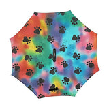 Inverted Umbrella Colorful Paw Dog Reverse Umbrella UV Protection Windproof for Car Rain Sun