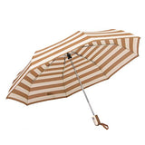 FakeFace Navy Stripes Style Compact Triple Folding Automatic Umbrella Auto Open & Close Travel