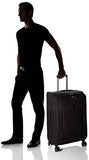 Delsey Luggage Hyperglide Medium Checked Luggage Lightweight Spinner Suitcase, Black