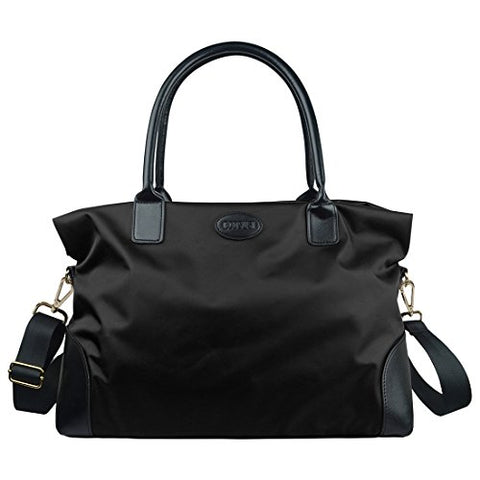 ECOSUSI Unisex Large Travel Weekender Bag Duffle Bag Gym Totes in Trolley Handle, Black