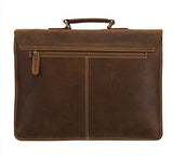Polare Mens Full Grain Leather 15.6'' Removeable Laptop Compartment Briefcase Messenger Bag Satchel