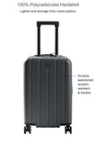 CHESTER Minima Carry-On Luggage / 22" Lightweight Polycarbonate Hardshell/Spinner Suitcase/TSA Approved Cabin Size (Charcoal)