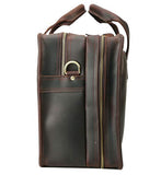Polare Men'S 17" Full Grain Leather Messenger Shoulder Bag Office Business Laptop Briefcase