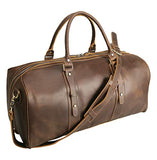 Polare 23" Classic Full Grain Leather Weekender Travel Overnight Luggage Duffel Bag