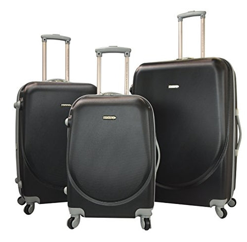 TPRC 3 Piece "Barnet Collection" Hardside Expandable Spinner Luggage Set, Black Color Option