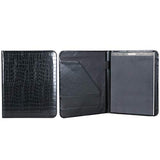 Kenneth Cole Reaction Faux Croco Leather Standard Bifold Writing Pad, Black