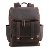 Polare Rustic Full Grain Leather 15.6" Laptop Backpack Travel Bag Schoolbag Adventure Bag