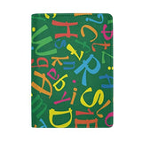 Passport Holder Green English Alphabet Passport Cover Case Wallet Card Storage Organizer for Men