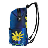 Colourlife Yellow Single Flower Stylish Casual Shoulder Backpacks Laptop School Bags Travel