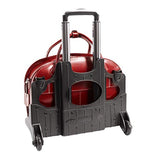 McKlein, W Series, Glen Ellyn, Top Grain Cowhide Leather, 15" Leather Patented Detachable -Wheeled Ladies' Laptop Briefcase, Red (94366)