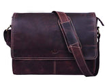 Addey Supply Company Leather Messenger Laptop Cross-Body Bag 15 X 4 X 11 inch Walnut