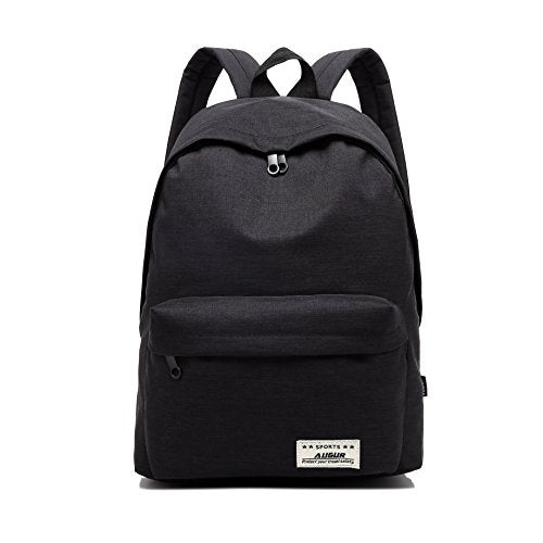 Augur Casual Laptop Backpack Light-Weight Classic Bookbag Rucksack for Travel, Black