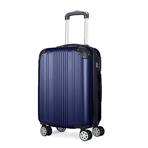 Expandable Carry-On Luggage with Spinner 20-Inch Lightweight Hardside,Navy Blue