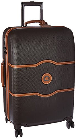 Delsey Luggage Chatelet Hard+, Medium Checked Luggage, Hard Case Spinner Suitcase, Chocolate Brown