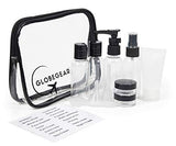 GLOBEGEAR Travel Bottles & TSA Approved Toiletry Bag Clear Quart Size with Leak-Proof Travel Accessories & Containers for Liquids 3-1-1 Carry-On Luggage Compliant for Airplaine - Women/Men