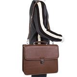 Double Compartment Laptop Briefcase, Leather, 15.4" in, Brown - Ashburn | Mcklein