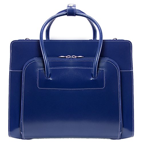 McKlein Lake Forest, Top Grain Cowhide Leather, 15" Ladies' Laptop Briefcase, Navy