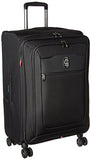 Delsey Luggage Hyperglide Medium Checked Luggage Lightweight Spinner Suitcase, Black