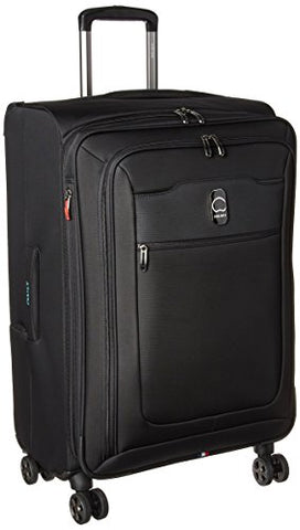 Delsey Luggage Hyperglide Medium Checked Luggage Lightweight Spinner Suitcase, Black