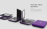 COOAU Portable DVD Player 11.5" with Game Joystick, Swivel HD Screen, Support Multi-Format, Region Free, Long Lasting Battery, Support AV-in/AV-Out/SD/USB, Purple