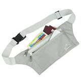 Clever Bees Lightweight Travel Money Belt Undercover Hidden Waist Stash and Passport Wallet (Grey)