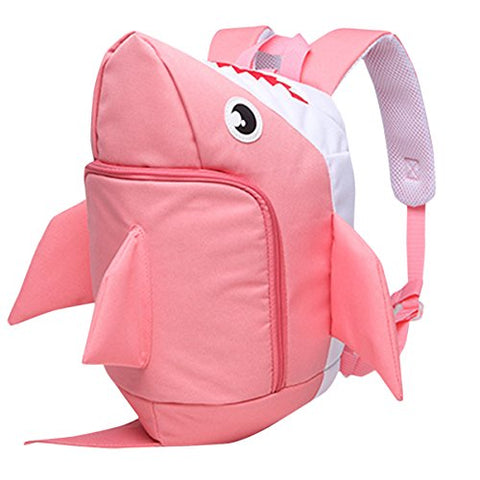 ABage Backpack with Safety Harness Leash Insulated Shark Backpack, Pink