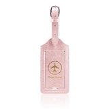 Luggage Tags, Acdream Leather Case Luggage Bag Tags Travel Tags 2 Pieces Set, (Rose Gold)