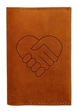 Handshake Heart Handmade Genuine Leather Passport Holder Case Hlt_01