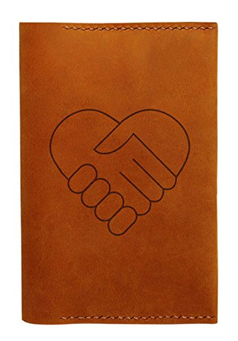 Handshake Heart Handmade Genuine Leather Passport Holder Case Hlt_01