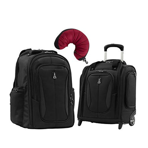 Travelpro Tourlite 2-Piece Set: Laptop Backpack & Underseat Bag With Travel Pillow (Black)