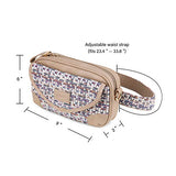 ECOSUSI Women’s Waist Bag Fanny Packs Shoulder Bags with Two Adjustable Shoulder Straps, Apricot