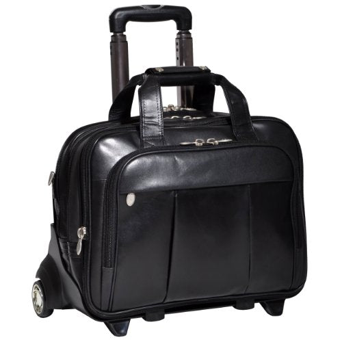 McKleinUSA Damen 80715 R Series Leather Detachable-Wheeled Laptop Case (Black)