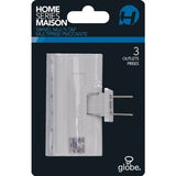Globe Electric 76502 3 Outlet Multi-Tap Swivel Wall Tap, White Finish PatternName: Swivel Lateral