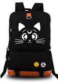 Anime Sailor Moon Luna Cat Cosplay Bag Backpack School Bag / Luminous Bag (Black)