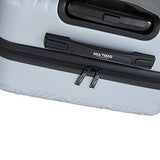 Mia Toro Italy Molded Art Stripped Cubes Hard Side 24 Inch Spinner, Silver