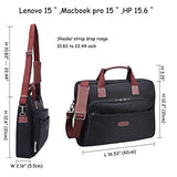 Ronts Black Nylon 14" Laptop Messenger Bag for Men Briefcase Business a4 Shoulder Work Tote Attache