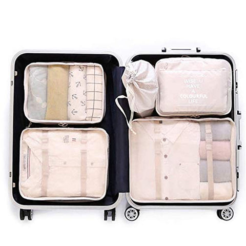 Oee 7 Pcs Luggage Packing Organizers Packing Cubes Set For Travel
