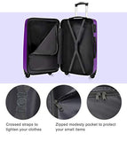TBWYF Luggage Set 3 Piece Set Suitcase set Spinner Hard shell Lightweight (purple)