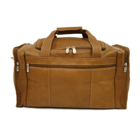 Piel Leather Travel Duffel With Side Pockets, Saddle, One Size